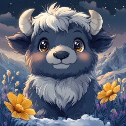 卡通矢量风格北美小牛插画头像壁纸