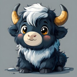 卡通矢量风格北美小牛插画头像壁纸