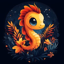 卡通海马梦幻插画头像