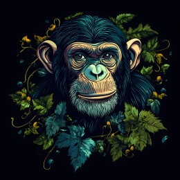 矢量风格热带丛林黑星星矢量装饰插画