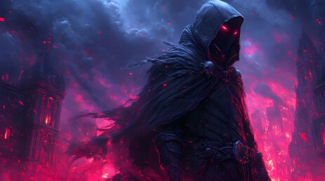 暗黑风格神话海盗船长人物插画图案壁纸