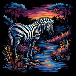 卡通矢量风格斑马头像插画