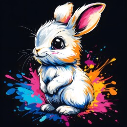 卡通矢量风格小兔子头像插画