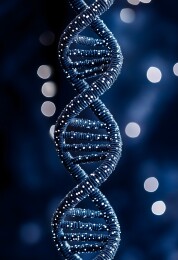 蓝色科技展台上的DNA序列分子模型