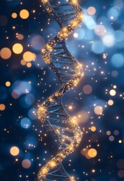 蓝色科技展台上的DNA序列分子模型