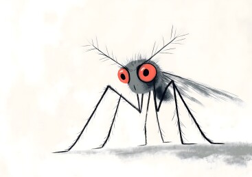 卡通插画一只蚊子
