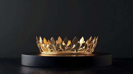 黄金皇冠的三维渲染场景设计