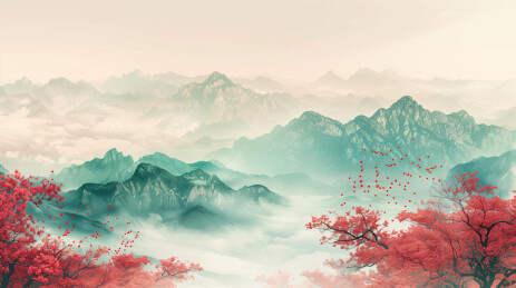 国朝风眺望山林