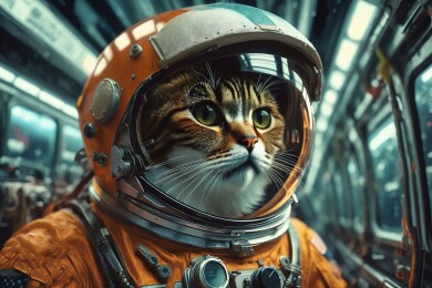 穿着宇航服的猫宇航员