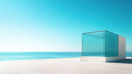 空旷的平台和大海背景