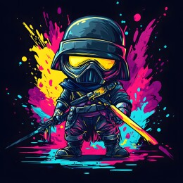 工业风机甲战士插画