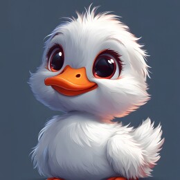 卡通风格白色鸭子头像插画