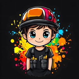 卡通矢量穿工装裤的工人形象插画图案