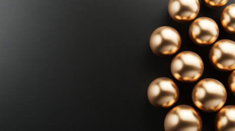 光滑金球排列抽象背景