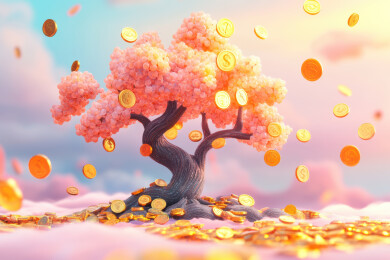 飘金币的梦幻桃树.