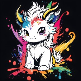 卡通矢量童趣绘本风格羊角兽头像插画