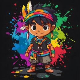 卡通矢量埃及装扮的小男孩头像插画