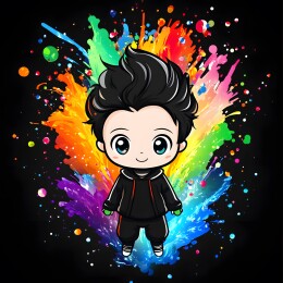 卡通日本武士忍着装备人物形象Q版插画