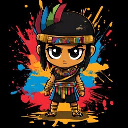 卡通矢量埃及装扮的小男孩头像插画