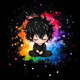 卡通日本武士忍着装备人物形象Q版插画