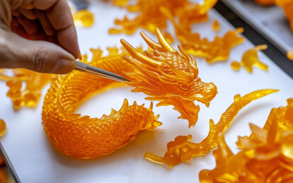 使用糖创作的立体画 