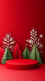 红色圣诞风格摆台