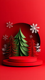 红色圣诞风格摆台