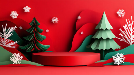 红色圣诞风格摆台