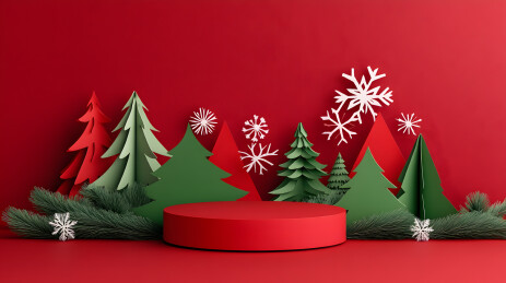 红色圣诞风格摆台