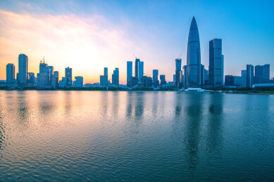 深圳城市日落风光