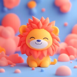 3D可爱狮子