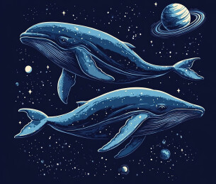 鱼在水中游泳的高角度视图