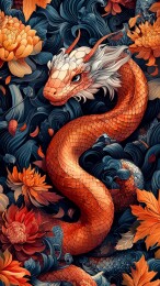 神秘的蛇在奇幻的环境中凝视