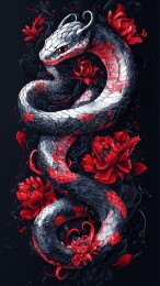 神秘的蛇在奇幻的环境中凝视