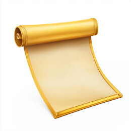 3D黄色卷轴画轴地毯插画元素