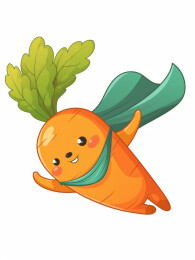 超级胡萝卜侠飞翔插画