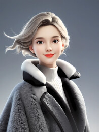 3D渲染的广告美女模特