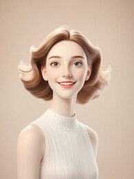 3D渲染的广告美女模特