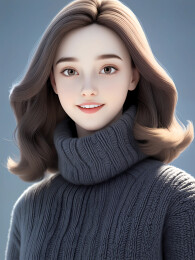 3D渲染的广告美女模特