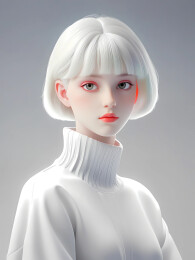 3D渲染的广告美女模特