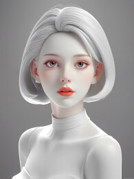 3D渲染的广告美女模特