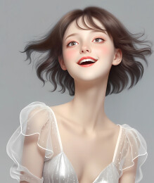 3D渲染的广告美女模特