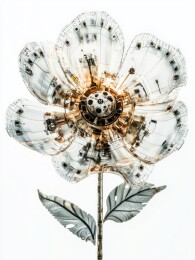 科技未来感金属机械花