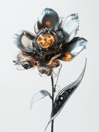 科技未来感金属机械花
