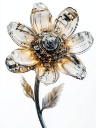 科技未来感金属机械花