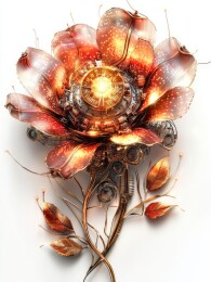 科技未来感金属机械花