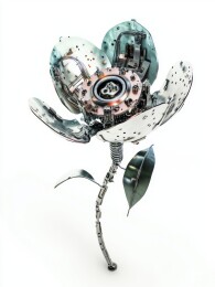 科技未来感金属机械花