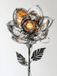 科技未来感金属机械花