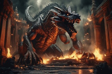 巨龙破坏城市主题