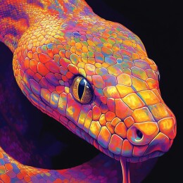 蛇年主题灵动缠绕的蛇壁纸插画艺术